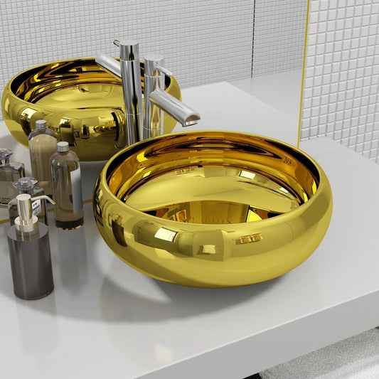 Wash Basin Ceramic (Gold)