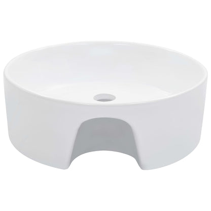Wash Basin with Overflow Ceramic White