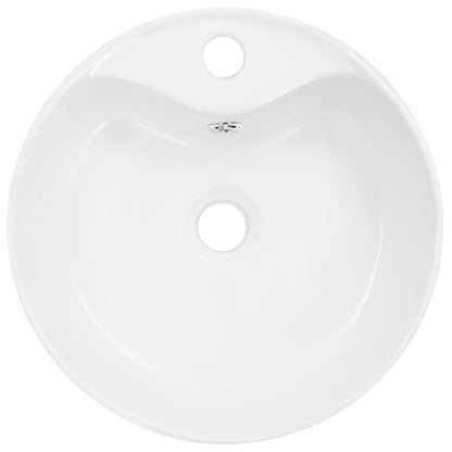 Wash Basin with Overflow Ceramic White