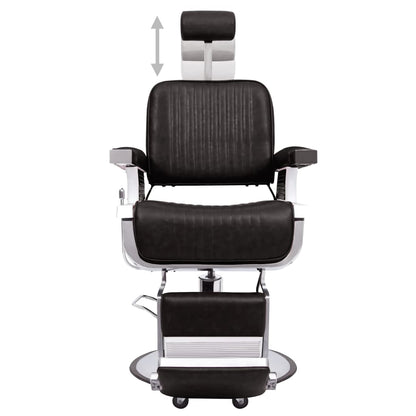 Industrial Barber Chair Black Leather