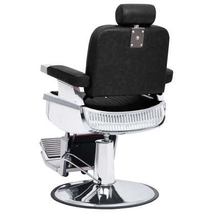 Industrial Barber Chair Black Leather
