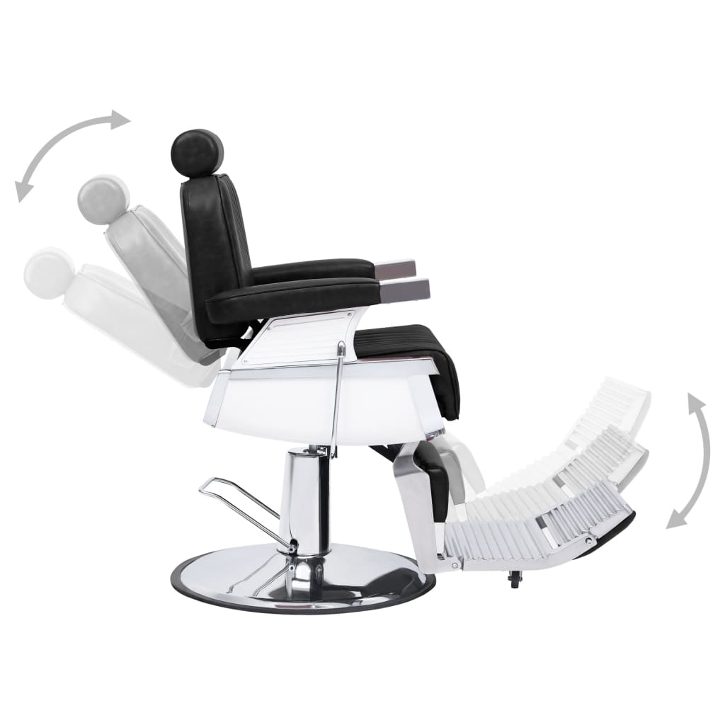 Industrial Barber Chair Black Leather