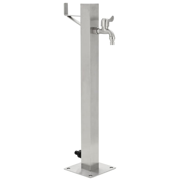  Garden Water Column Stainless Steel Square 65 cm