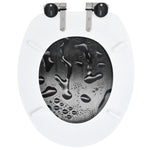 WC Toilet Seat with Soft Close Lid MDF Water Drop Design