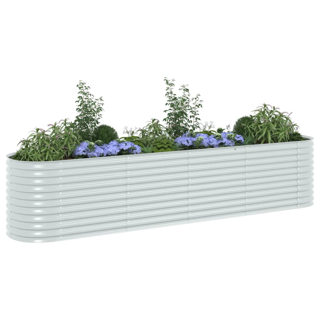Garden Planter Galvanised Steel - 400×80×81cm