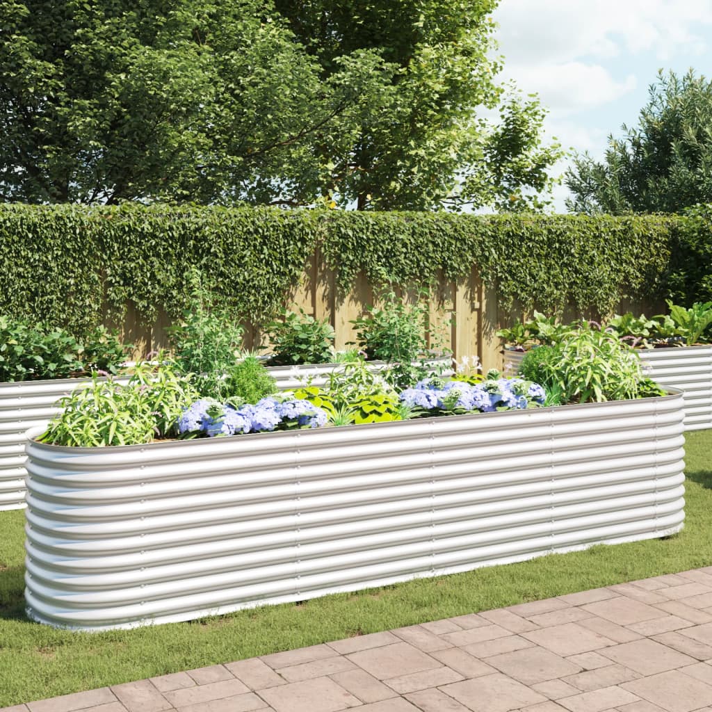 Garden Planter Galvanised Steel - 400×80×81cm