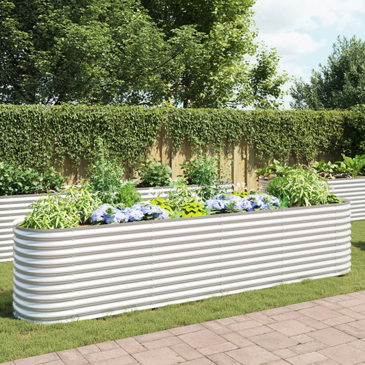 Garden Planter Galvanised Steel - 400×80×81cm