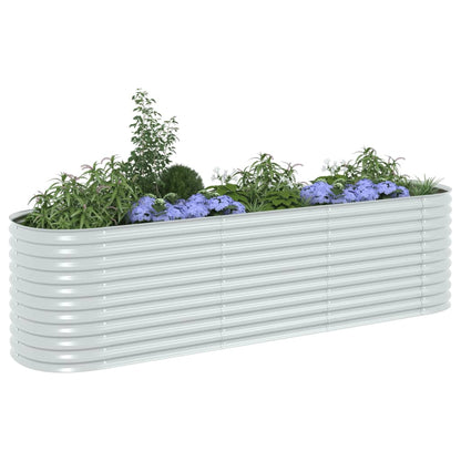 Garden Planter, Galvanised Steel Silver