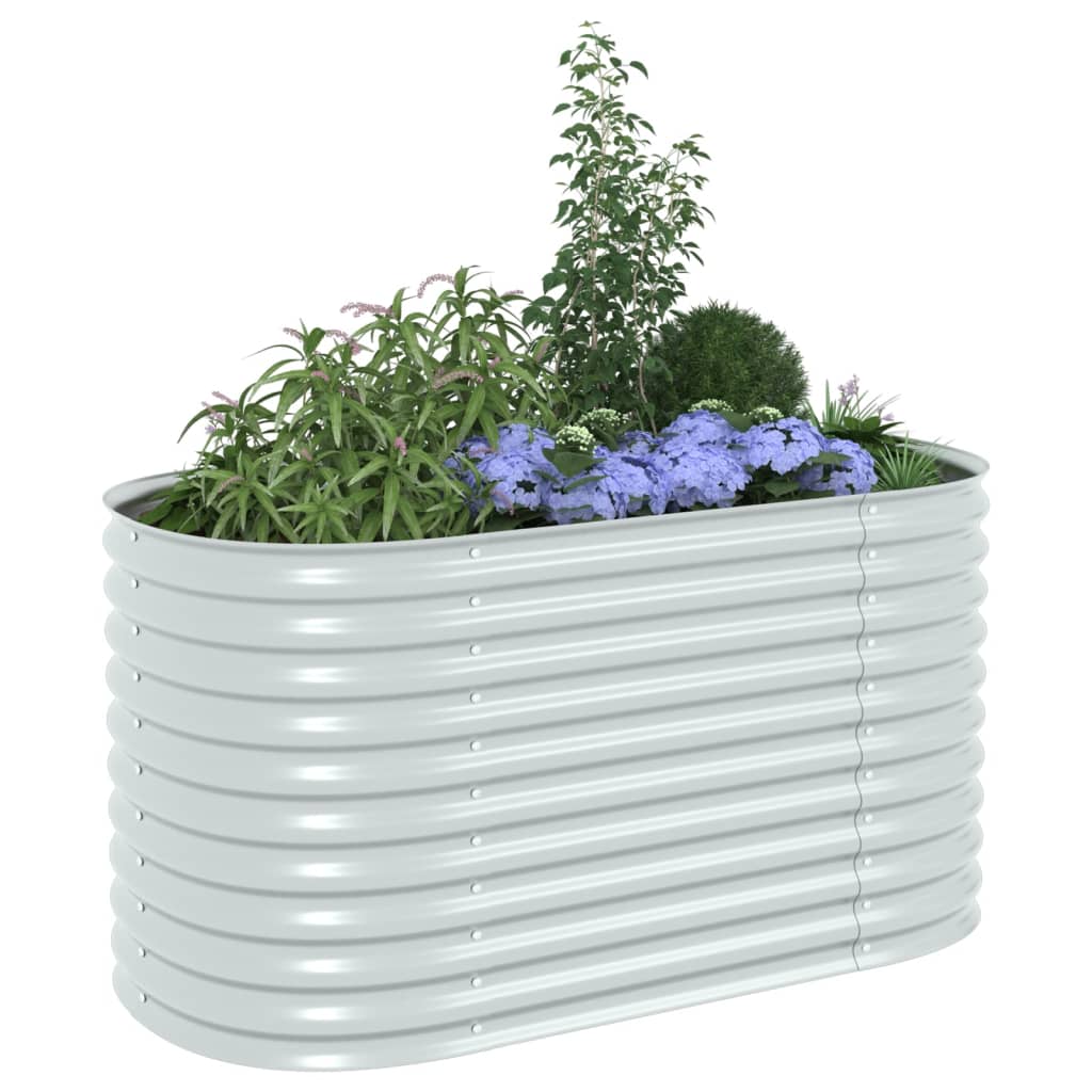 Garden Planter Galvanised Steel - 160×80×81cm