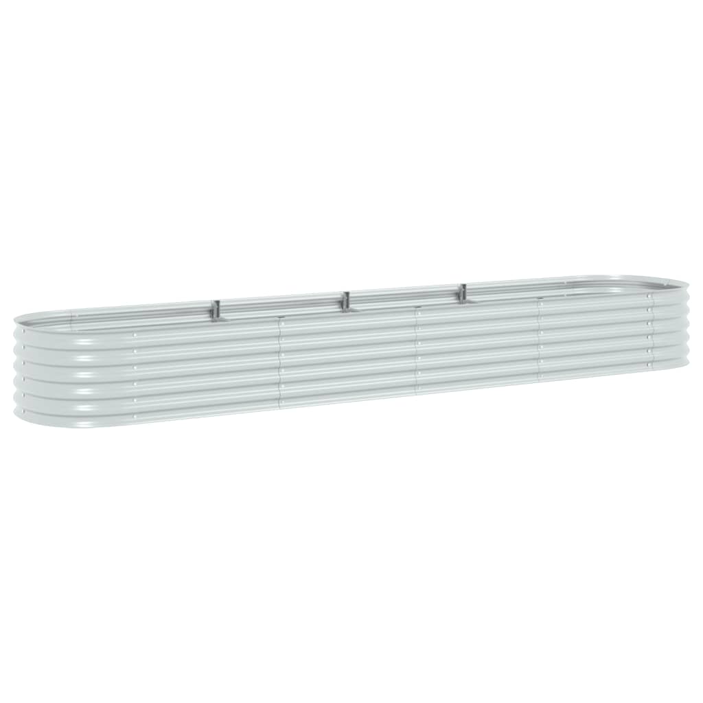 Garden Planter Galvanised Steel Silver - 400×80×44cm