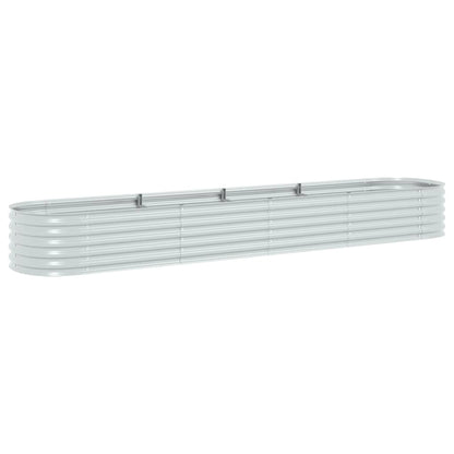 Garden Planter Galvanised Steel Silver - 400×80×44cm