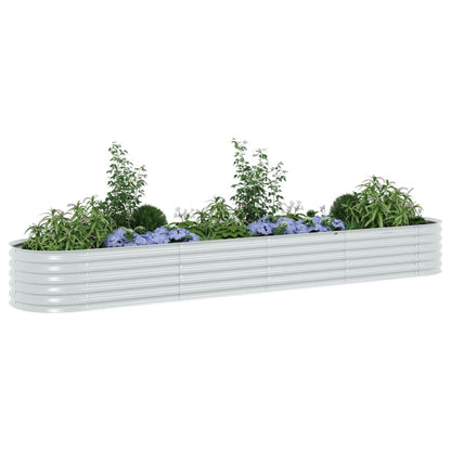 Garden Planter Galvanised Steel Silver - 400×80×44cm