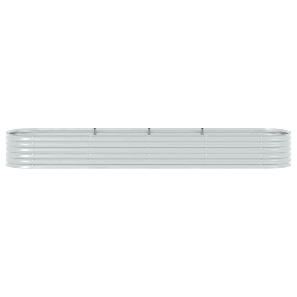 Garden Planter Galvanised Steel Silver - 400×80×44cm