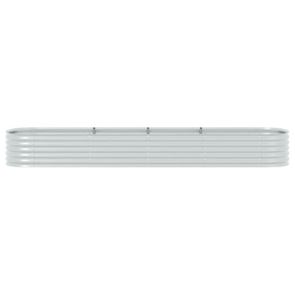 Garden Planter Galvanised Steel Silver - 400×80×44cm