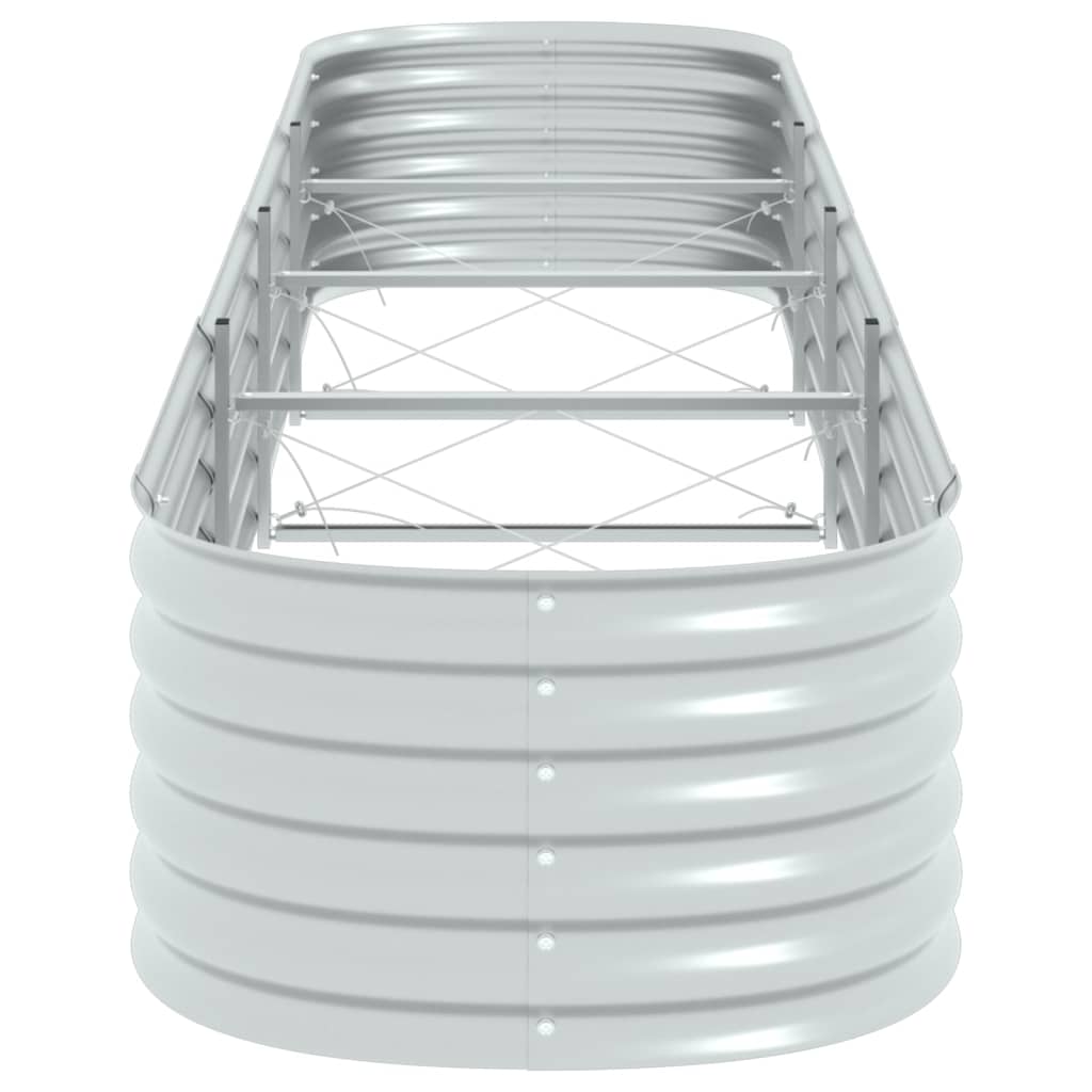 Garden Planter Galvanised Steel Silver - 400×80×44cm