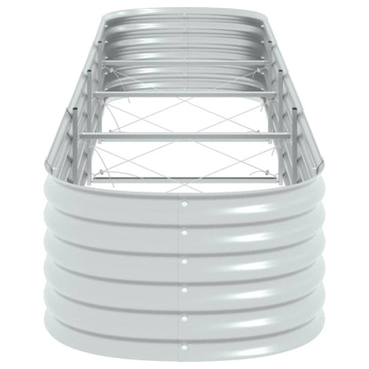Garden Planter Galvanised Steel Silver - 400×80×44cm