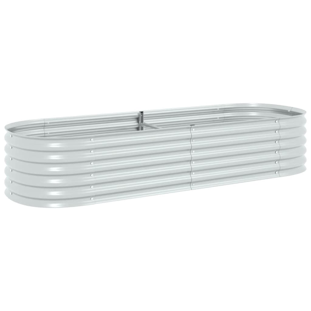 Garden Planter Galvanised Steel Silver - 240×80×44cm