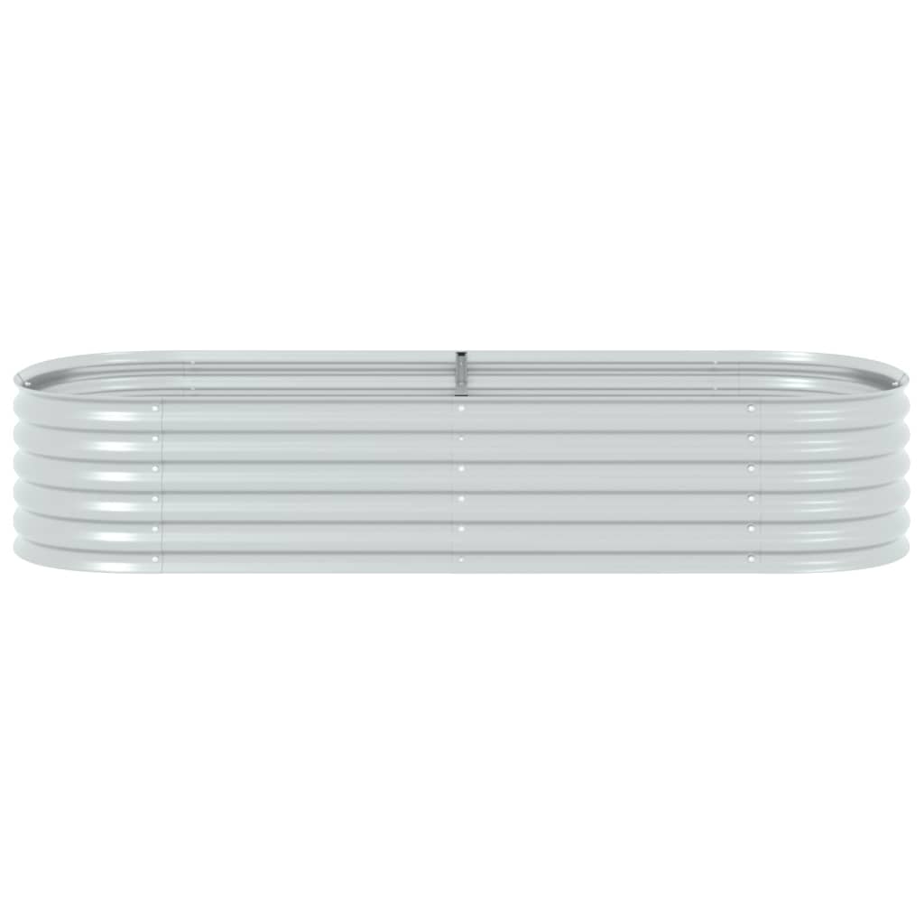 Garden Planter Galvanised Steel Silver - 240×80×44cm