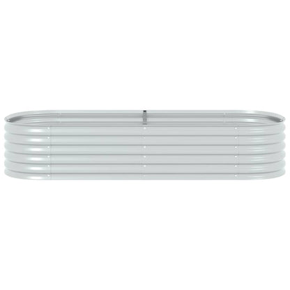 Garden Planter Galvanised Steel Silver - 240×80×44cm