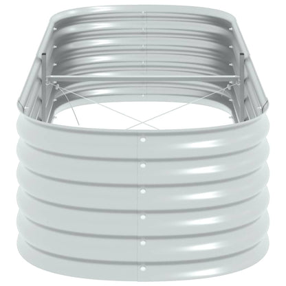 Garden Planter Galvanised Steel Silver - 240×80×44cm