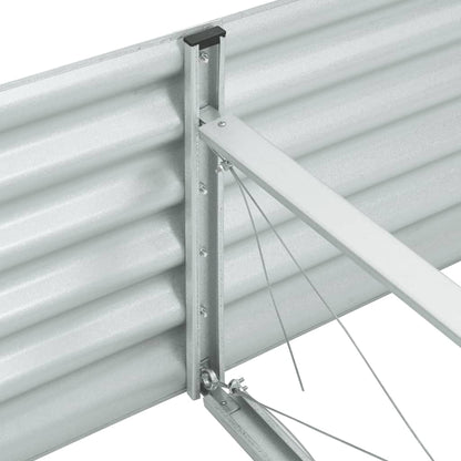 Garden Planter Galvanised Steel Silver - 240×80×44cm