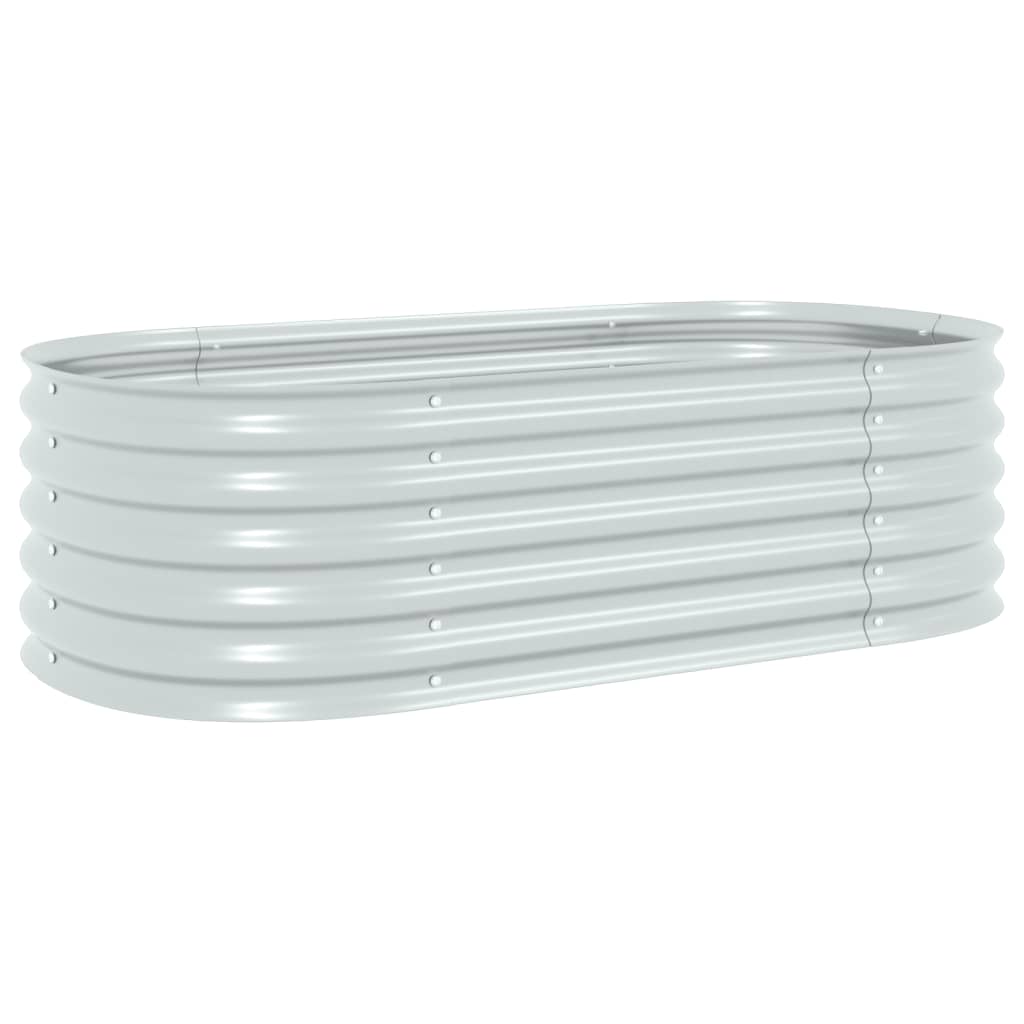 Garden Planter Galvanised Steel Silver - 160×80×44cm