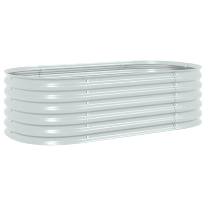 Garden Planter Galvanised Steel Silver - 160×80×44cm