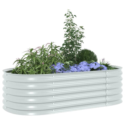 Garden Planter Galvanised Steel Silver - 160×80×44cm