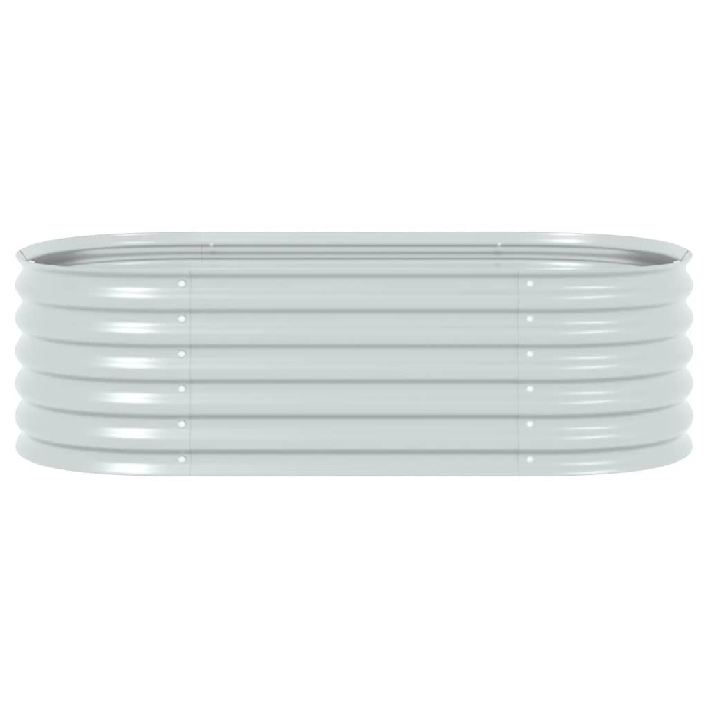 Garden Planter Galvanised Steel Silver - 160×80×44cm