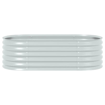 Garden Planter Galvanised Steel Silver - 160×80×44cm