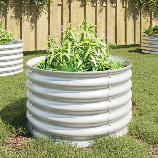 Garden Planter Galvanised Steel Silver - 80×80×44cm