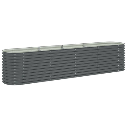 Garden Planter Galvanised Steel Grey - 400×80×81cm