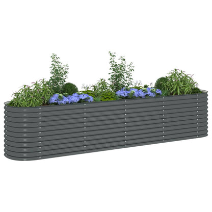 Garden Planter Galvanised Steel Grey - 400×80×81cm