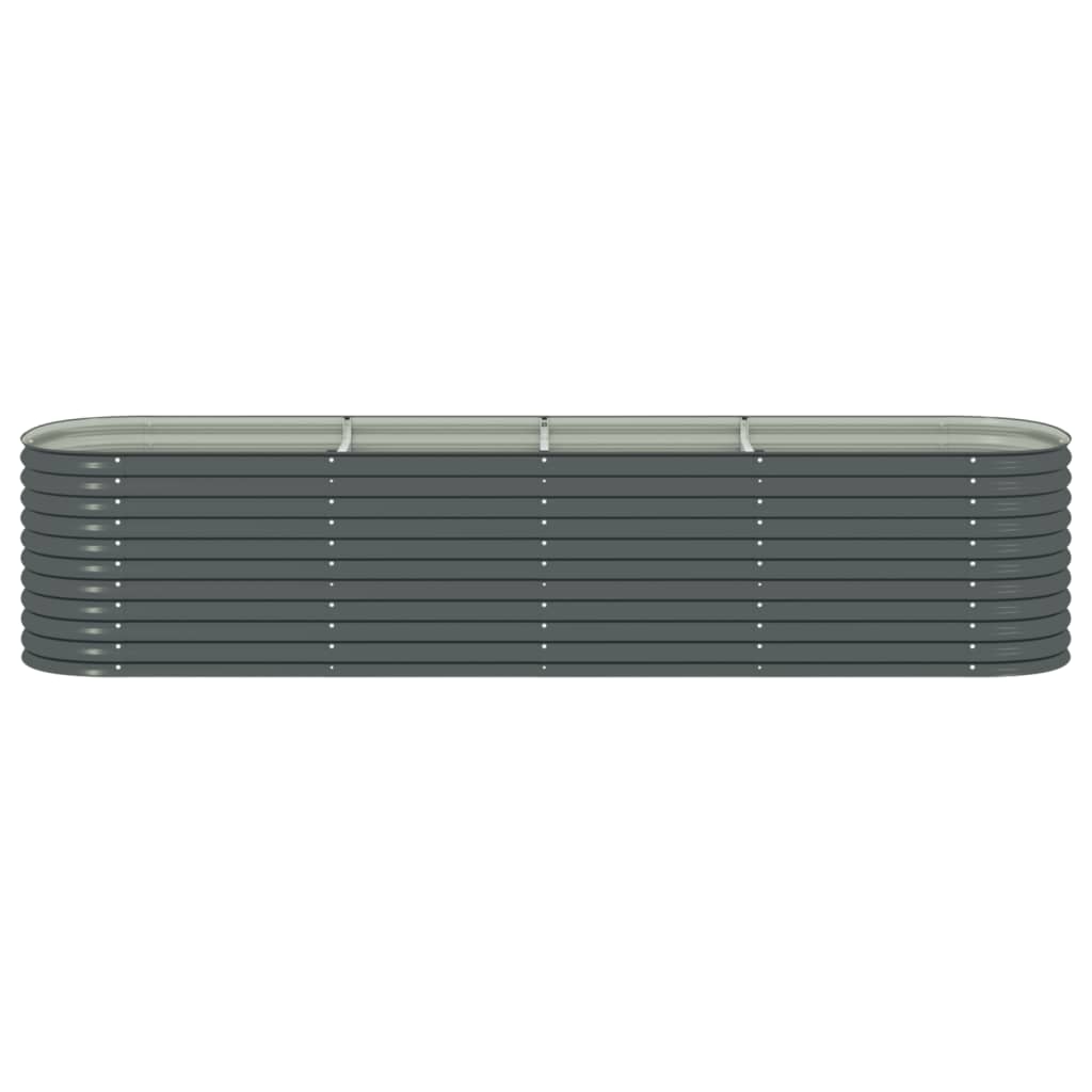Garden Planter Galvanised Steel Grey - 400×80×81cm
