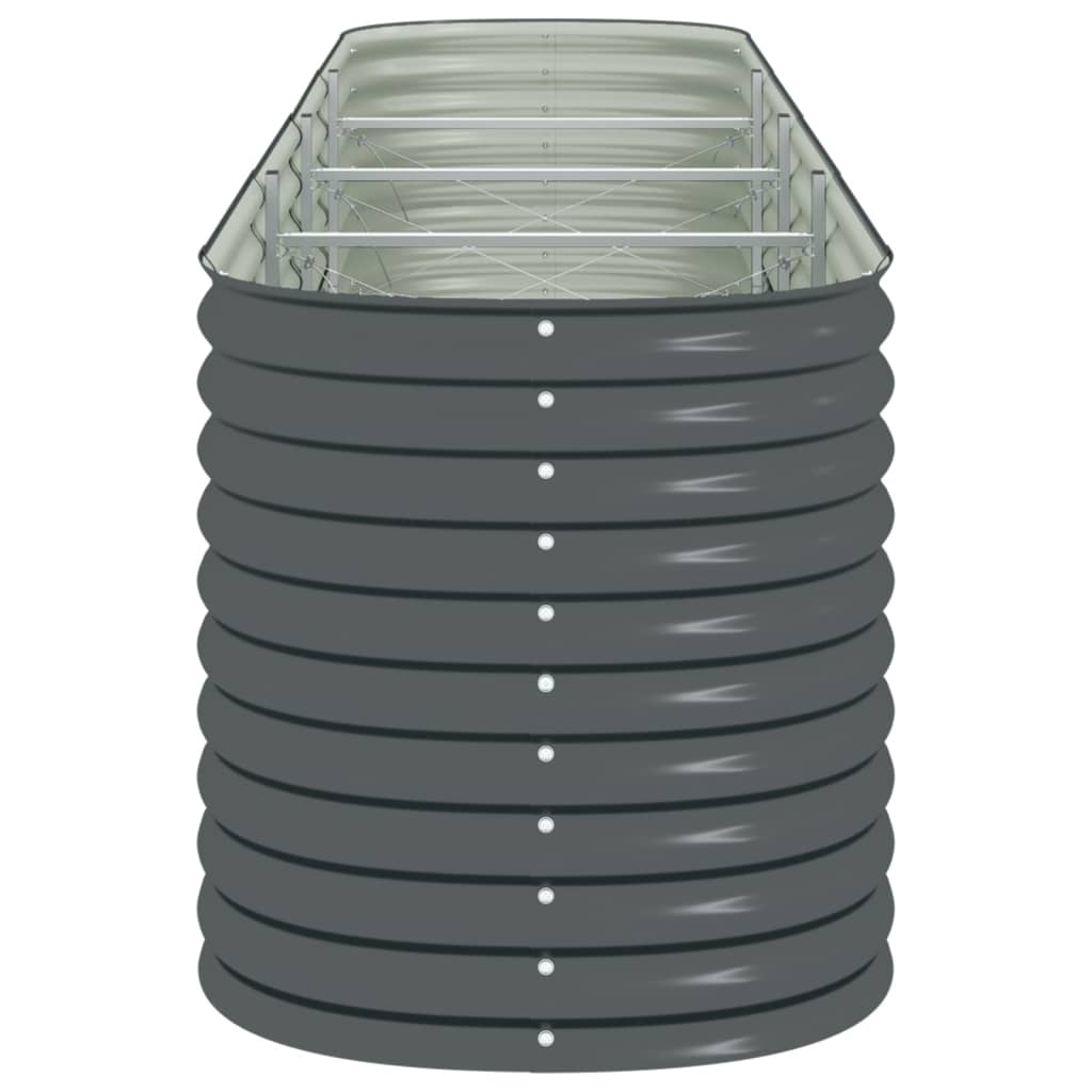 Garden Planter Galvanised Steel Grey - 400×80×81cm