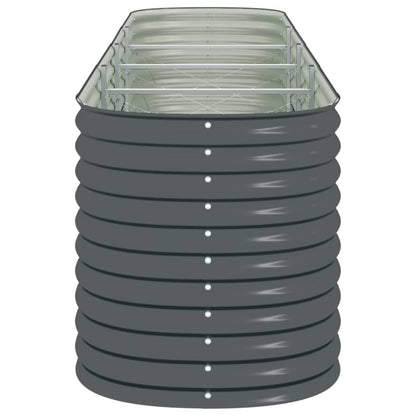 Garden Planter Galvanised Steel Grey - 400×80×81cm
