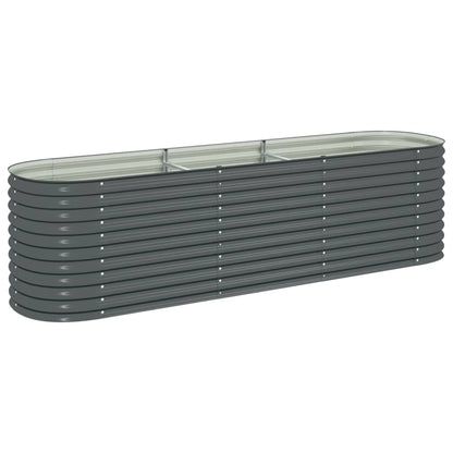 Garden Planter Galvanised Steel / Grey - 320×80×81cm