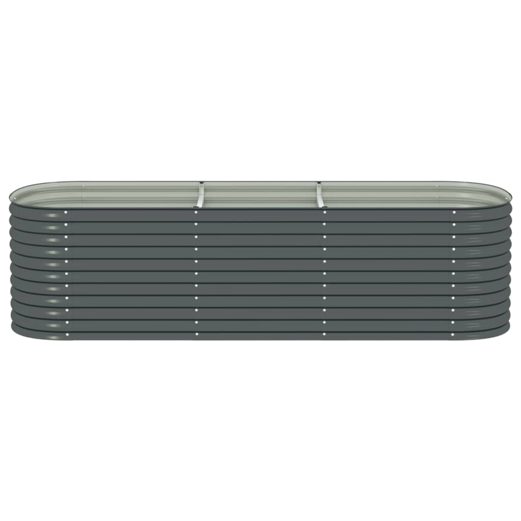Garden Planter Galvanised Steel / Grey - 320×80×81cm