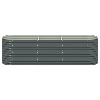 Garden Planter Galvanised Steel / Grey - 320×80×81cm
