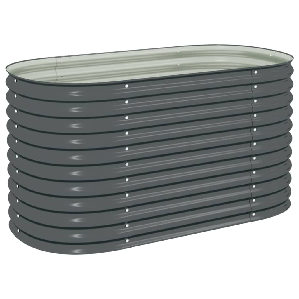 Garden Planter Galvanised Steel - Grey - 160×80×81cm