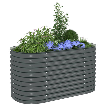 Garden Planter Galvanised Steel - Grey - 160×80×81cm