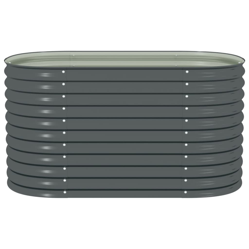 Garden Planter Galvanised Steel - Grey - 160×80×81cm