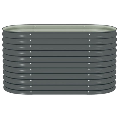 Garden Planter Galvanised Steel - Grey - 160×80×81cm