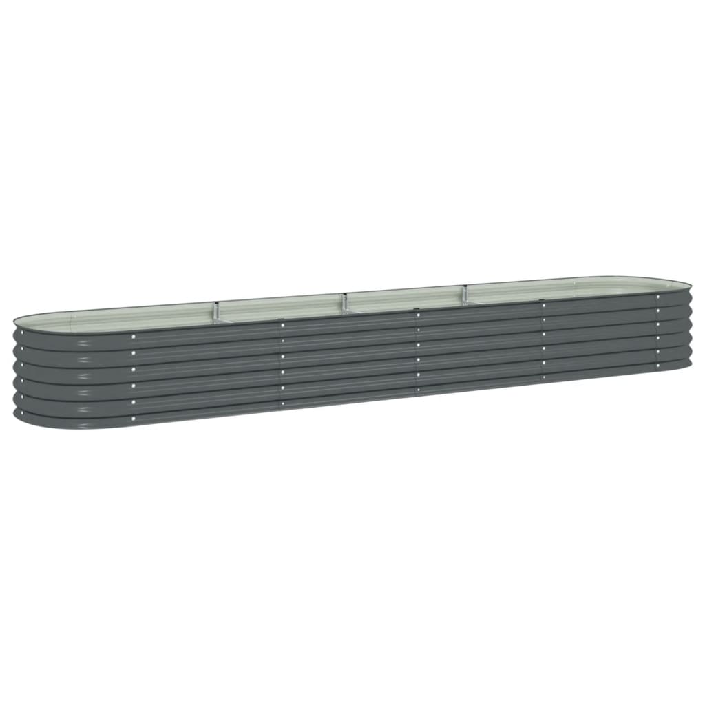 Garden Planter Galvanised Steel, Grey - 400×80×44cm
