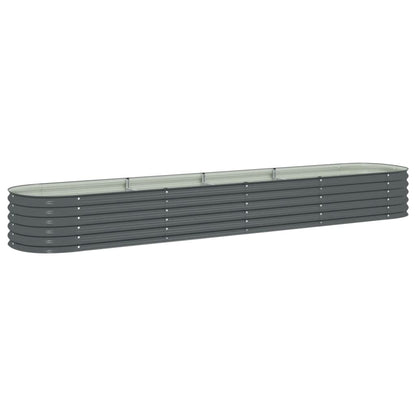 Garden Planter Galvanised Steel, Grey - 400×80×44cm