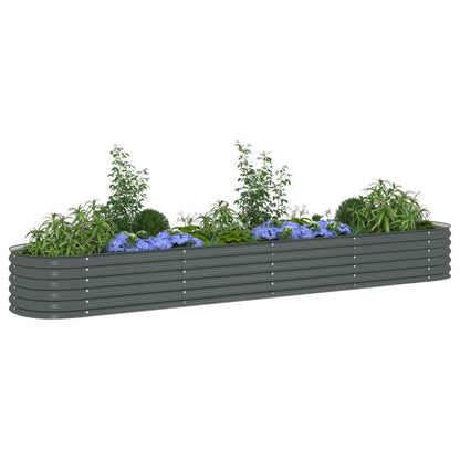 Garden Planter Galvanised Steel, Grey - 400×80×44cm