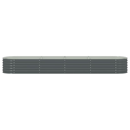 Garden Planter Galvanised Steel, Grey - 400×80×44cm