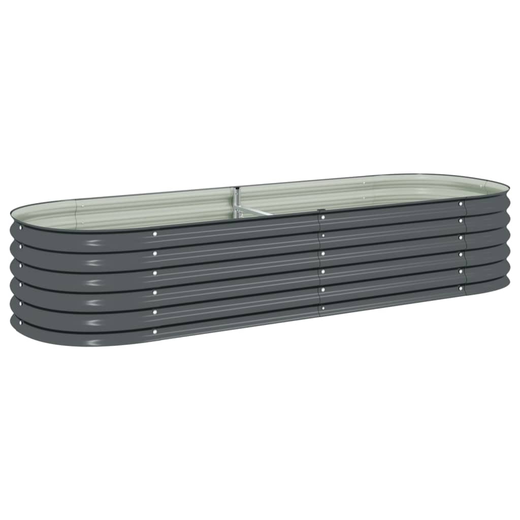 Garden Planter Galvanised Steel / Grey - 240×80×44cm