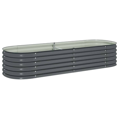 Garden Planter Galvanised Steel / Grey - 240×80×44cm