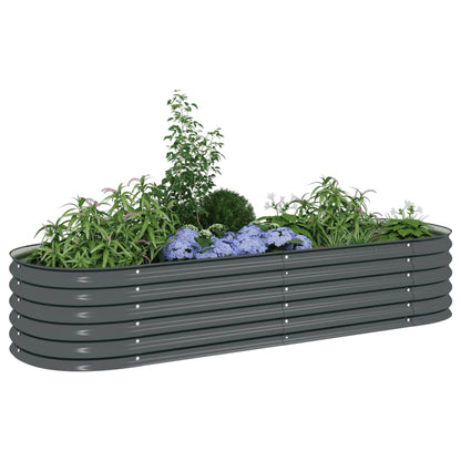 Garden Planter Galvanised Steel / Grey - 240×80×44cm